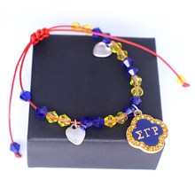 Pulsera de doble nariz con letras griegas de la universidad, brazalete con signo de SGR, ajustable, decoración de sordera, regalo de joyería, sigma, gamma, rho 2024 - compra barato