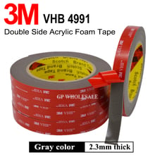 3M VHB tape 4991 Double Sided Adhesive Acrylic Foam Mounting Tape Gray 2.3mm Thickness 2024 - buy cheap