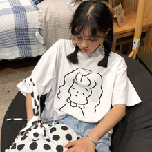 Camiseta coreana Mujer Primavera Verano 2019 ropa Mujer Ulzzang Harajuku impreso Kawaii Camiseta de manga corta Camisetas femeninas 2024 - compra barato