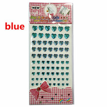 Детские наклейки для игрушек, Синие стразы в виде сердца, самоклеющиеся наклейки для телефона, наклейки для детей, праздничные украшения, подарок 2024 - купить недорого