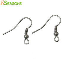 8SEASONS 200PCs Silver Color Ear Wire Hook With Spring and Ball 18*19mm (B00274) 2024 - buy cheap