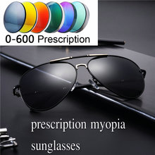 2019 Pilot Custom Made Myopia Minus Prescription Polarized Lens alloy Polarized Sunglasses black Mirror Coating Anti-wind NX 2024 - buy cheap