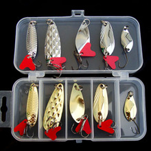 10PCS/Lot Fishing Lure Spoon Bait Artificial Lures Spinner Lure Metal Bait Fishing Tackle Armed 2024 - buy cheap