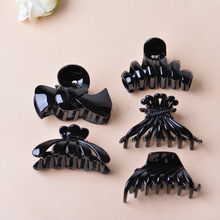 Plastic Black Hair Claw Clips for Women Girls Fashion Strong Holding Large Hair Crab Hair Clamp Clips Barrettes Hair Clamps 2024 - buy cheap