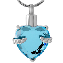 MJD8072-collar con urna de piedra de nacimiento colorida, colgante con forma de corazón de cristal, urna de cremación conmemorativa, soporte para cenizas de recuerdos (solo colgante) 2024 - compra barato