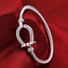 Full Horseshoe M925 Silver color bracelet jewelry fashion jewelry drop water Women Love Valentine's Day Gift 2024 - buy cheap