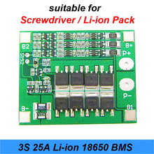 3S 25A para destornillador Li-ion 18650 BMS PCM, Placa de protección de batería BMS PCM con equilibrio para Módulo de paquete de batería de iones de litio 2024 - compra barato
