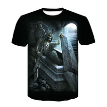 2019 high quality grim reaper skull 3D T-shirt punk 3D short-sleeved T-shirt plus-size 4XL style men's T-shirt 2024 - buy cheap