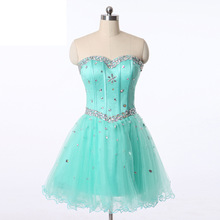 Bealegantom 2021 New Sexy Mint Short Homecoming Dresses With Beaded Crystals Lace Up Prom Party Dresses Graduation Dress QA1497 2024 - buy cheap