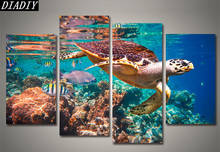 4 pcs diy Diamond Embroidery Sea turtle Diamond Painting Cross Stitch Underwater world Diamond Mosaic Embroidery Home Decoration 2024 - buy cheap