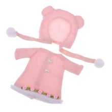 Roupas para bonecas, saia de malha com chapéu, para bonecas mellchan de 25cm, vestimenta rosa, acessórios de roupas 2024 - compre barato