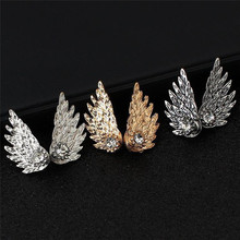 Mling Women's Angel Wings Stud Earrings Crystal Gold /Silver Ear Jewelery Party Earring Gothic Feather Brincos Fashion oorbellen 2024 - buy cheap
