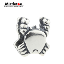 Authentic 925 Sterling Silver Animal Vigorous crab Charm Bead Fit European Bracelet Jewelry 2024 - buy cheap