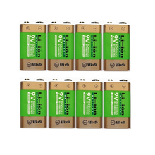 Baterías recargables para detectores de humo, 8 unids/lote, 800mAh, Ion de litio, 9 V, micrófonos inalámbricos 2024 - compra barato