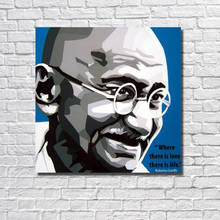 Free shipping Mahatma Gandhi Oil Painting Art Wall picture Decor on Canvas Star figure poster for living room home decor 2024 - buy cheap