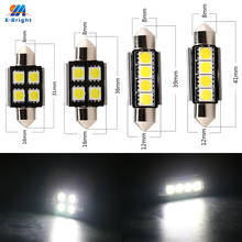 YM E-Bright 2 PCS C5W Canbus 5050 4 SMD Festoon 4 led Car Light Bulbs License Plate Error FREE 31mm 36mm 39mm 41mm Pure White 2024 - купить недорого