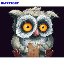 GATYZTORY Frame Abstract Owl DIY Painting By Number Animals Handpainted Oil Painting Modern Wall Art Picture For Home Decors 2024 - buy cheap