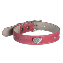 collar perro Cristal de moda collar tachonado para perro rosa negro rojo cuero de terciopelo Diamante corazón accesorio productos para mascotas cachorros 2024 - compra barato