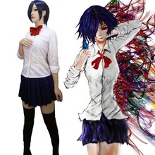 Tokyo Ghoul Kirishima Touka tuka Anime Cosplay Halloween Full set 3 in 1 shirt+skirt +bow tie plus size Tokyo Ghouls costumes 2024 - buy cheap