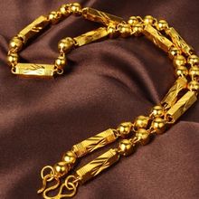 Collar de cadena clásica para hombre, joyería de oro sólido, 18 pulgadas, gargantilla de moda, accesorios, collar llamativo 2024 - compra barato