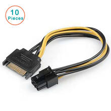 10pcs/lot 15Pin SATA to 6Pin Power Cable Adapter Connector 6P PCI-E PCI Express Adapter Graphics Video Card Converter Cable 2024 - buy cheap