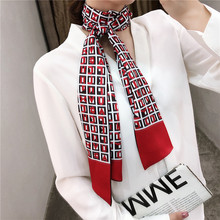 Bufanda de sarga de doble cubierta para mujer, pañuelo de seda a cuadros, de marca de lujo, con letras nuevas 2024 - compra barato