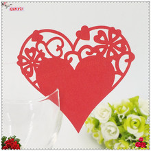 Hot Sell Cup Card 100Pcs/Lot Wedding Favor Love Heart Shape Place Card Cup Card Name Card on Wine Glass Party Supply  7ZSH842 2024 - buy cheap