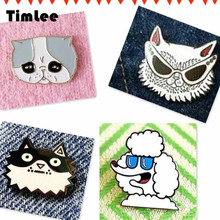 Timlee X067 envío gratis dibujos animados lindo perro broche de Metal alfileres, joyería de moda al por mayor 2024 - compra barato