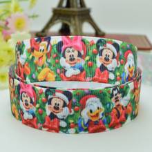 DUWES 7/8" 22mm Christmas mickey Printed grosgrain ribbon hair bow DIY handmade wholesale Customization OEM 50YD 2024 - buy cheap