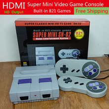 Consola de videojuegos HD para TV, consola de juegos Retro familiar con 821 juegos clásicos integrados para juegos SNES, mando Dual PAL y NTSC 2024 - compra barato