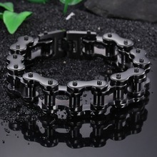 20/22MM High Quality Strong 316L Stainless Steel Black Motorcycle Biker Chain Wristband Men's Bracelet Bangle 9" Christmas Gift 2024 - buy cheap