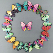 LF 50Pcs Mixed Wooden Butterfly Sewing Buttons For Clothes Needlework Scrapbooking Crafts Decorative Diy Accessories 2024 - buy cheap