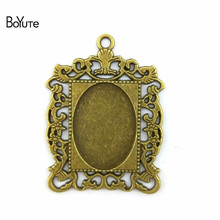 BoYuTe (30 Pieces/Lot) 25*18MM Cabochon Base Vintage Jewelry Accessories Parts Antique Bronze Plated Vintage Tray Pendants 2024 - buy cheap