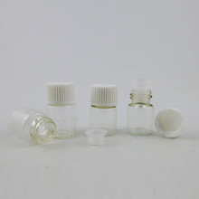 500 x 2ml empty Clear screw neck glass bottle with plastic lids glass sample vial Small Glass Essential Oil Perfume Bottle 2024 - buy cheap