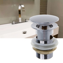 Bathroom Sink Drain Stopper Sink Tap Push Button Pop up Waste Plug Slotted Drain 2024 - купить недорого