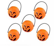 5pcs Halloween Portable Pumpkin Bucket Child Trick Or Treat Candy Bag Home Halloween Party Tree Light Decor Supplies 2024 - buy cheap