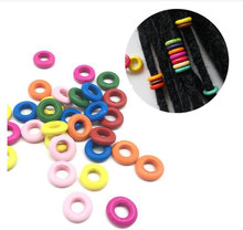 Wooden Dreadlock Bead 20Pcs Mix Color Dreadlock Cuffs Beads--Dread Hair Beads 7MM Hole Wooden Hair dreadlocks Beads Colorful 2024 - buy cheap