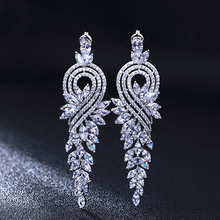 Pendientes colgantes de circonia cúbica para mujer, aretes de cristal, 2014 2024 - compra barato