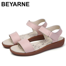 BEYARNESandals female flat 2019 new wild students simple toe slip-proof pregnant women shoes word buckle shoesE177 2024 - buy cheap