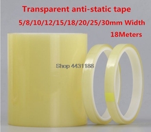 Fita anti-estática transparente, alta qualidade! 5-40mm de largura, 18m de comprimento, placa de circuito e fita eletrostática esd 2024 - compre barato