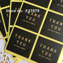 60Pcs/Lot 40*40mm Black square Thank you Stickers Kraft Label Sticker DIY Handmade Gift Cake Baking Sealing Sticker 2024 - buy cheap