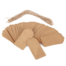 50Pcs Brown Kraft Paper Hang Tags Wedding Party Favor Punch Label Price Gift Cards + Free Twines 2024 - buy cheap