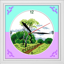 Quiet rural scene cross stitch kit 14ct 11ct count print canvas wall clock stitches embroidery DIY handmade needlework plus 2024 - buy cheap