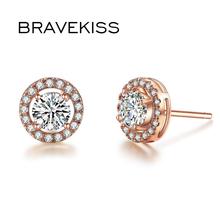 BRAVEKISS New Design Fashion CZ Stud Earrings for Women Trendy Wedding Jewelry Engagement Gift Boucle Bijoux Femme BUE0012A 2024 - buy cheap