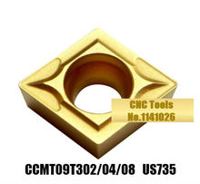Ccmt09t302/ccmt09t304/ccmt09t308 usmelhor, original ccmt 09t302/04/08 inserção de carboneto para ferramenta de torneamento, processo de suporte de aço inoxidável 2024 - compre barato