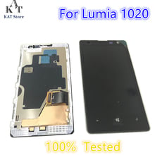 Новый 4,5 "для Nokia Lumia 1020 RM-875 ЖК-дисплей кодирующий преобразователь сенсорного экрана в сборе рамка запасные части закаленное стекло 5 шт 2024 - купить недорого