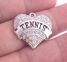 New Arrival Antique silver zinc studded with sparkling crystals hearts TENNIS Heart Pendant 2024 - buy cheap