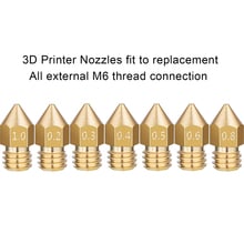 MK7 MK8 Nozzle 0.4mm 0.3mm 0.2mm 0.5mm Copper 3D Printers Parts Extruder Threaded 1.75mm 3.0mm Filament Head Brass Nozzles Part 2024 - buy cheap