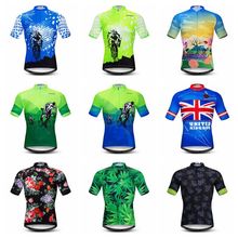 Camisa masculina de manga curta para ciclismo, roupas respiráveis para ciclismo, roupas de bicicleta mtb, azul, verde 2024 - compre barato