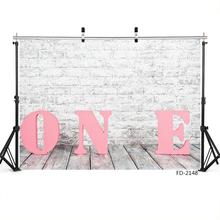 Brick Wall 1st Birthday Party Decor Portrait Children Baby Photography Backgrounds Custom Vinyl Photo Backdrops For Photo Studio 2024 - buy cheap